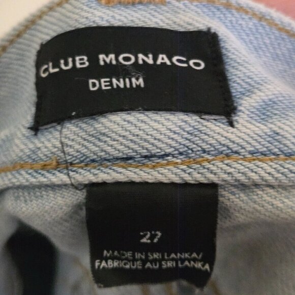 Club Monaco Relaxed Slim Cropped Jeans Antique Blue Wash Size 27 - Picture 7 of 9